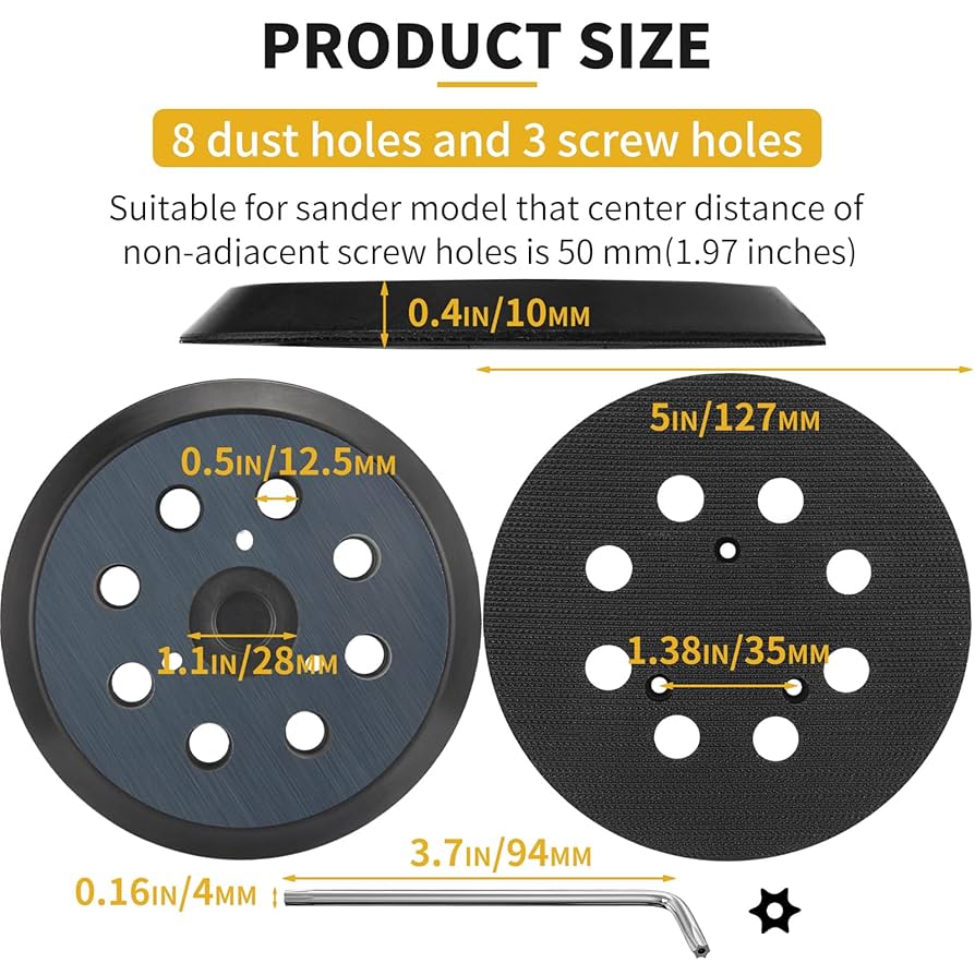 5 Inch 8 Hole Orbital Sander Replacement Pad for Porter